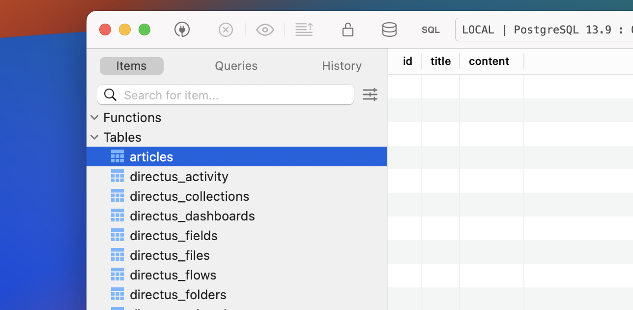 Table articles