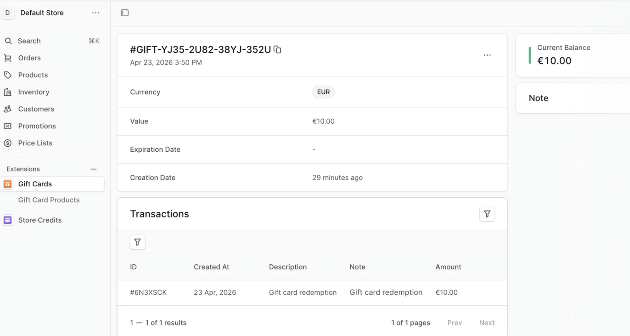 Loyalty Plugin Loyalty Plugin dans l'admin Medusa
